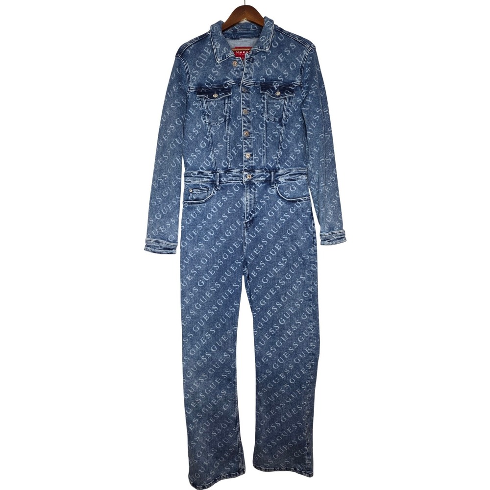 GUESS Blue Denim Lorena Jumpsuit Large
